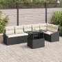 Conjunto de sofá de jardín con cojín Manual 7 pcs Negro y crema en Sofás de exterior | Comprar online en Foru.es