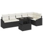 Conjunto de sofá de jardín con cojín Manual 7 pcs Negro y crema en Sofás de exterior | Comprar online en Foru.es