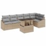Conjunto de sofá de jardín con cojín 7 pcs beige y gris claro en Sofás de exterior | Comprar online en Foru.es