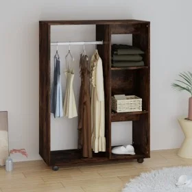 Armario madera contrachapada color roble ahumado 80x40x110 cm de vidaXL, Armarios roperos - Ref: Foro24-815978, Precio: 66,77...