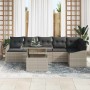 Conjunto de sofá de jardín 7 pcs Gris Claro ratán sintético en Sofás de exterior | Comprar online en Foru.es