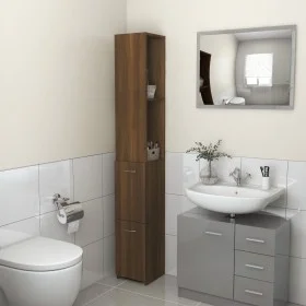 Armario de baño madera contrachapada marrón roble 25x26,5x170cm de vidaXL, Muebles de baño - Ref: Foro24-815962, Precio: 63,9...