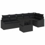 Conjunto de sofá de jardín 7 pcs Negro ratán sintético en Sofás de exterior | Comprar online en Foru.es