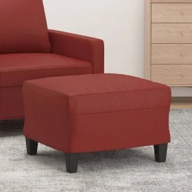 Reposapiés de cuero sintético rojo tinto 60x50x41 cm de vidaXL, Otomanas - Ref: Foro24-349339, Precio: 53,85 €, Descuento: %