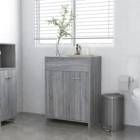 Armario de baño madera contrachapada gris Sonoma 60x33x80 cm de vidaXL, Muebles de baño - Ref: Foro24-815664, Precio: 79,21 €...