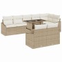 Conjunto de sofá de jardín con cojín Manual 9 pcs beige y crema en Sofás de exterior | Comprar online en Foru.es