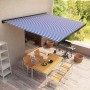 Toldo de carrete motorizado azul y blanco 400x300 cm en Toldos | Comprar online en Foru.es