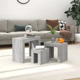 Stackable coffee tables 3 pieces Sonoma gray engineered wood by vidaXL, Coffee table - Ref: Foro24-815985, Price: 74,35 €, Di...