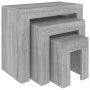 Mesas de centro apilables 3 pzas madera ingeniería gris Sonoma de vidaXL, Mesas de centro - Ref: Foro24-815985, Precio: 74,35...