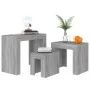 Mesas de centro apilables 3 pzas madera ingeniería gris Sonoma de vidaXL, Mesas de centro - Ref: Foro24-815985, Precio: 74,35...