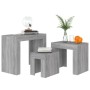 Mesas de centro apilables 3 pzas madera ingeniería gris Sonoma de vidaXL, Mesas de centro - Ref: Foro24-815985, Precio: 75,75...