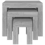 Mesas de centro apilables 3 pzas madera ingeniería gris Sonoma de vidaXL, Mesas de centro - Ref: Foro24-815985, Precio: 74,35...