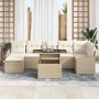 Conjunto de sofá de jardín 8 pcs Beige y Crema ratán sintético en Sofás de exterior | Comprar online en Foru.es