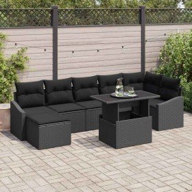 Conjunto de sofá de jardín 8 pcs Negro ratán sintético en Sofás de exterior | Comprar online en Foru.es