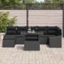 Conjunto de sofá de jardín 8 pcs Negro ratán sintético en Sofás de exterior | Comprar online en Foru.es