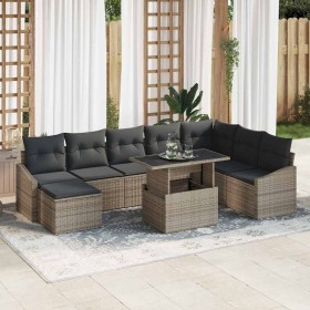 Conjunto de sofá de jardín con cojín 9 pcs Gris en Sofás de exterior | Comprar online en Foru.es