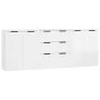 Aparador de 3 piezas madera contrachapada blanca brillante de vidaXL, Aparadores - Ref: Foro24-3115784, Precio: 233,08 €, Des...