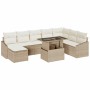Conjunto de sofá de jardín con cojín 9 pcs beige y crema en Sofás de exterior | Comprar online en Foru.es