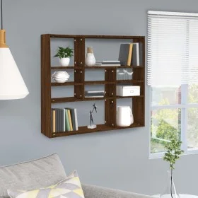 Estantería de pared madera ingeniería roble marrón 90x16x78 cm de vidaXL, Estantes y estanterías - Ref: Foro24-815560, Precio...