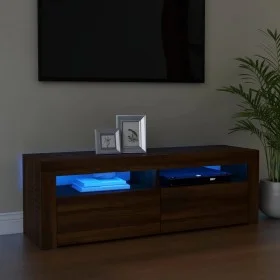 Mueble de TV con luces LED marrón roble 120x35x40 cm de vidaXL, Muebles TV - Ref: Foro24-815689, Precio: 75,44 €, Descuento: %