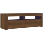 Mueble de TV con luces LED marrón roble 120x35x40 cm de vidaXL, Muebles TV - Ref: Foro24-815689, Precio: 76,28 €, Descuento: %