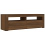 Mueble de TV con luces LED marrón roble 120x35x40 cm de vidaXL, Muebles TV - Ref: Foro24-815689, Precio: 76,28 €, Descuento: %