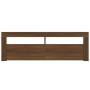 Mueble de TV con luces LED marrón roble 120x35x40 cm de vidaXL, Muebles TV - Ref: Foro24-815689, Precio: 76,28 €, Descuento: %