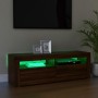 Mueble de TV con luces LED marrón roble 120x35x40 cm de vidaXL, Muebles TV - Ref: Foro24-815689, Precio: 76,28 €, Descuento: %