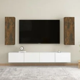 Muebles para TV 2 uds madera roble ahumado 30,5x30x90 cm de vidaXL, Muebles TV - Ref: Foro24-815748, Precio: 80,47 €, Descuen...
