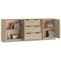 Aparador de 3 piezas madera contrachapada color roble Sonoma de vidaXL, Aparadores - Ref: Foro24-3115782, Precio: 189,24 €, D...