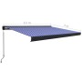 Toldo de carrete manual azul y blanco 450x300 cm en Toldos | Comprar online en Foru.es