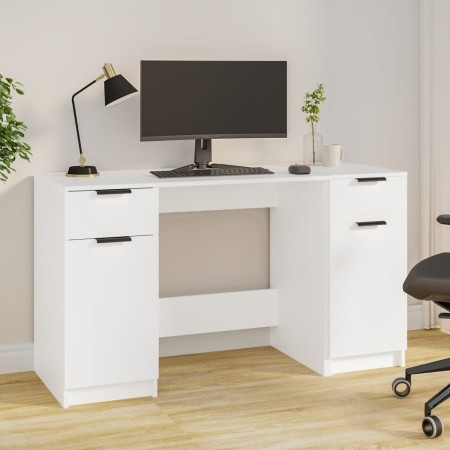 Escritorio con armario lateral madera contrachapada blanco de vidaXL, Escritorios - Ref: Foro24-3115908, Precio: 176,91 €, De...