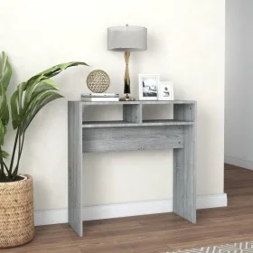 Sonoma gray plywood console table 78x30x80 cm by vidaXL, Side tables - Ref: Foro24-815937, Price: 34,44 €, Discount: %