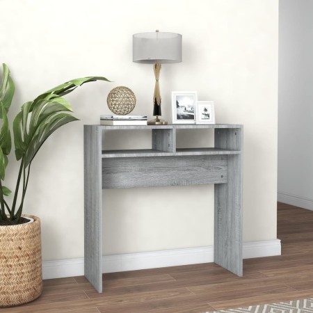Mesa consola madera contrachapada gris Sonoma 78x30x80 cm de vidaXL, Mesas auxiliares - Ref: Foro24-815937, Precio: 36,28 €, ...