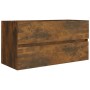 Mueble lavabo madera contrachapada roble ahumado 90x38,5x45cm de vidaXL, Muebles de baño - Ref: Foro24-815654, Precio: 57,08 ...