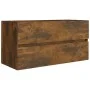 Mueble lavabo madera contrachapada roble ahumado 90x38,5x45cm de vidaXL, Muebles de baño - Ref: Foro24-815654, Precio: 55,97 ...