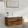 Mueble lavabo madera contrachapada roble ahumado 90x38,5x45cm de vidaXL, Muebles de baño - Ref: Foro24-815654, Precio: 57,08 ...