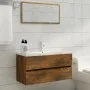 Mueble lavabo madera contrachapada roble ahumado 90x38,5x45cm de vidaXL, Muebles de baño - Ref: Foro24-815654, Precio: 55,97 ...