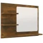 Espejo de baño madera contrachapada roble ahumado 60x10,5x45 cm de vidaXL, Tocadores de baño - Ref: Foro24-815660, Precio: 34...