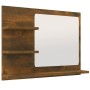 Espejo de baño madera contrachapada roble ahumado 60x10,5x45 cm de vidaXL, Tocadores de baño - Ref: Foro24-815660, Precio: 34...