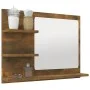 Espejo de baño madera contrachapada roble ahumado 60x10,5x45 cm de vidaXL, Tocadores de baño - Ref: Foro24-815660, Precio: 34...
