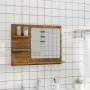 Espejo de baño madera contrachapada roble ahumado 60x10,5x45 cm de vidaXL, Tocadores de baño - Ref: Foro24-815660, Precio: 34...