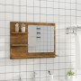 Espejo de baño madera contrachapada roble ahumado 60x10,5x45 cm de vidaXL, Tocadores de baño - Ref: Foro24-815660, Precio: 34...