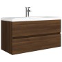 Mueble de lavabo madera de ingeniería roble marrón 90x38,5x45cm de vidaXL, Muebles de baño - Ref: Foro24-815656, Precio: 72,5...
