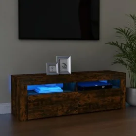 Mueble de TV con luces LED color roble ahumado 120x35x40 cm de vidaXL, Muebles TV - Ref: Foro24-815687, Precio: 55,67 €, Desc...