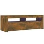 Mueble de TV con luces LED color roble ahumado 120x35x40 cm de vidaXL, Muebles TV - Ref: Foro24-815687, Precio: 55,67 €, Desc...