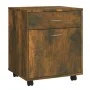 Armario ruedas madera contrachapada roble ahumado 45x38x54 cm de vidaXL, Taquillas y armarios de almacenamiento - Ref: Foro24...