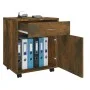 Armario ruedas madera contrachapada roble ahumado 45x38x54 cm de vidaXL, Taquillas y armarios de almacenamiento - Ref: Foro24...