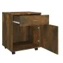 Armario ruedas madera contrachapada roble ahumado 45x38x54 cm de vidaXL, Taquillas y armarios de almacenamiento - Ref: Foro24...
