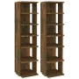 Zapatero 2 uds madera contrachapada roble ahumado 27,5x27x102cm de vidaXL, Zapateros y organizadores de calzado - Ref: Foro24...